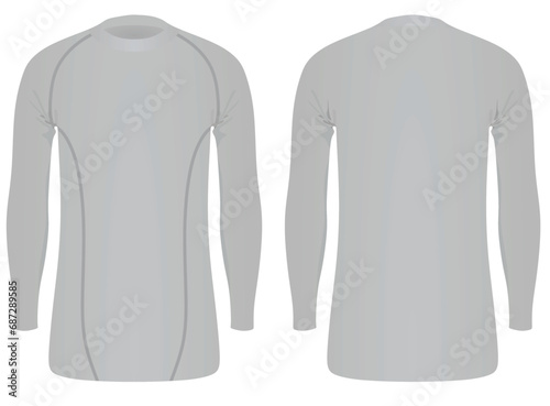 Grey male baselayer. vector illustration