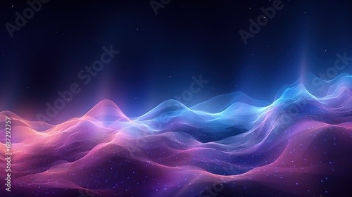 Digital abstract background for technological processes, neural networks, AI, digital storage, sound, graphics, science, and education applications.