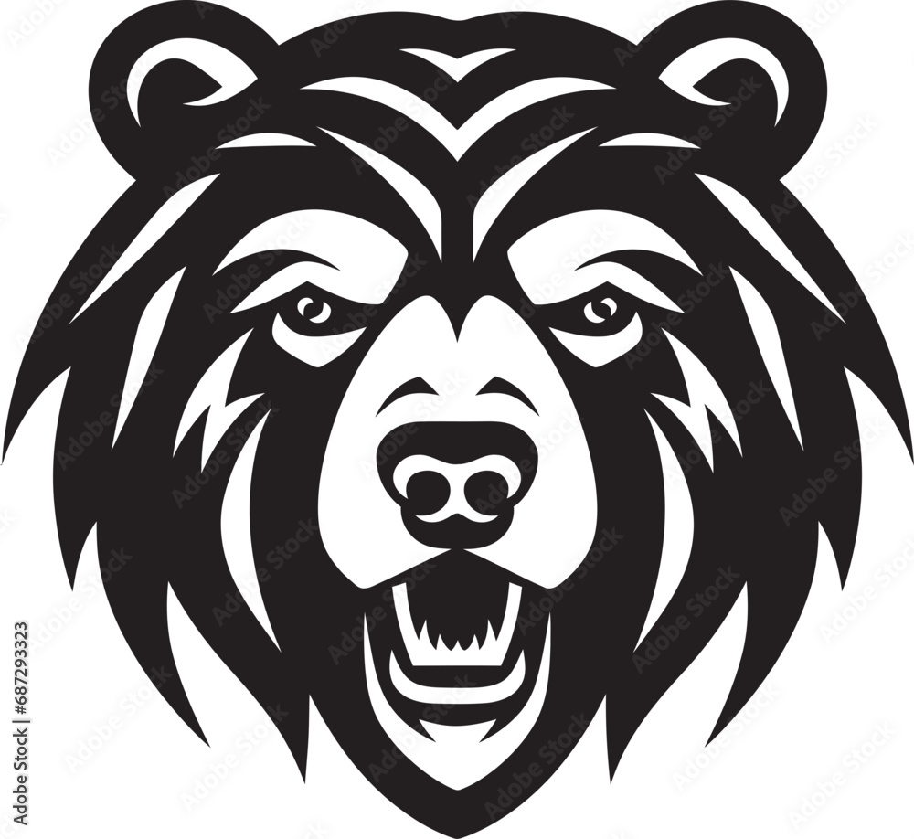 Ferocious Roar A Striking Vector Depiction of a Bears MajestyStoic Symbol A Vector Logo for Wildlife Enthusiasts