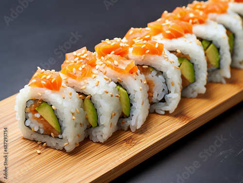 Makroaufnahme einer Sushi-Rolle