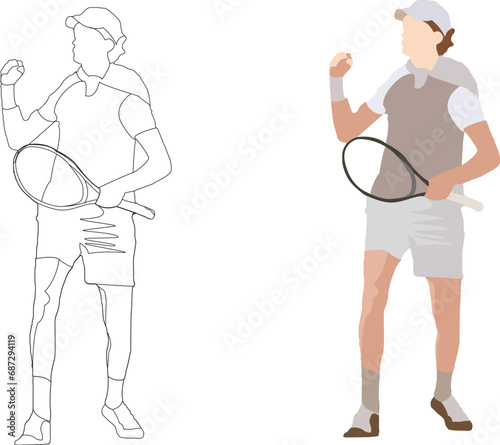 competitive and sporting activity person with tennis racket-