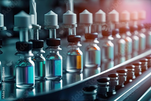 Medical vials on conveyor