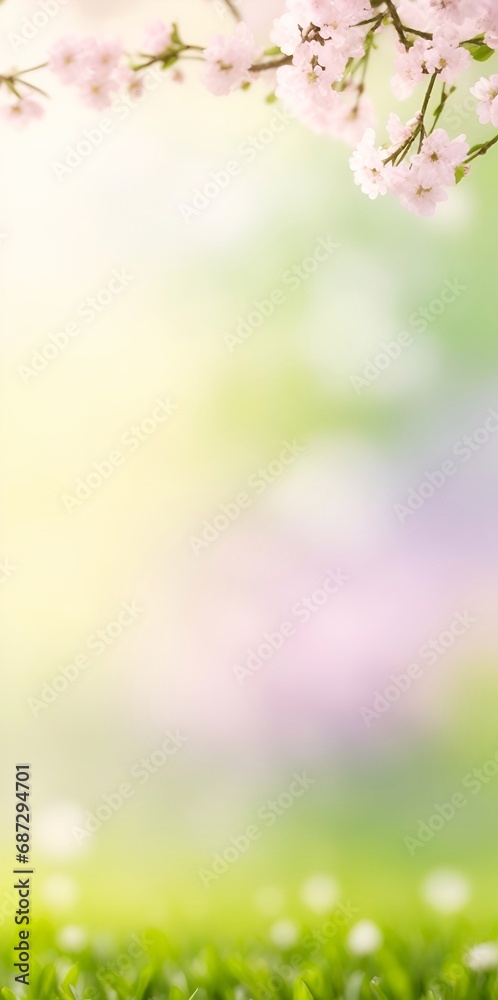 Bokeh blurred nature background. AI generated illustration
