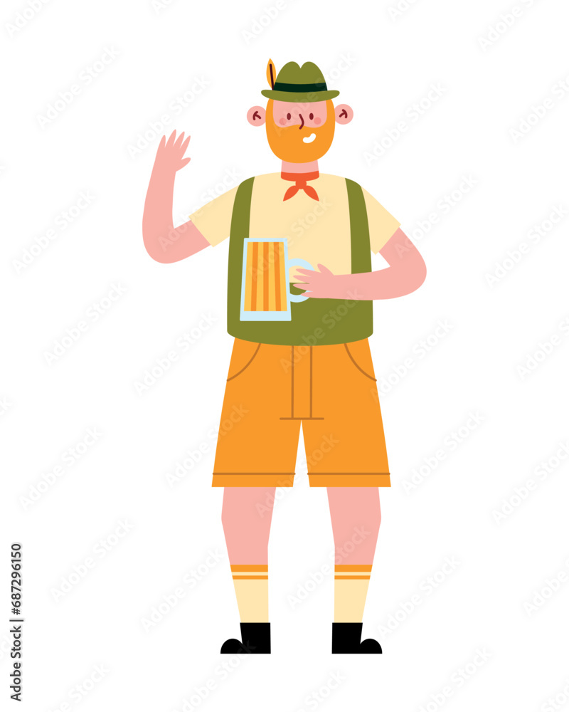germany man with lederhosen and beer glass