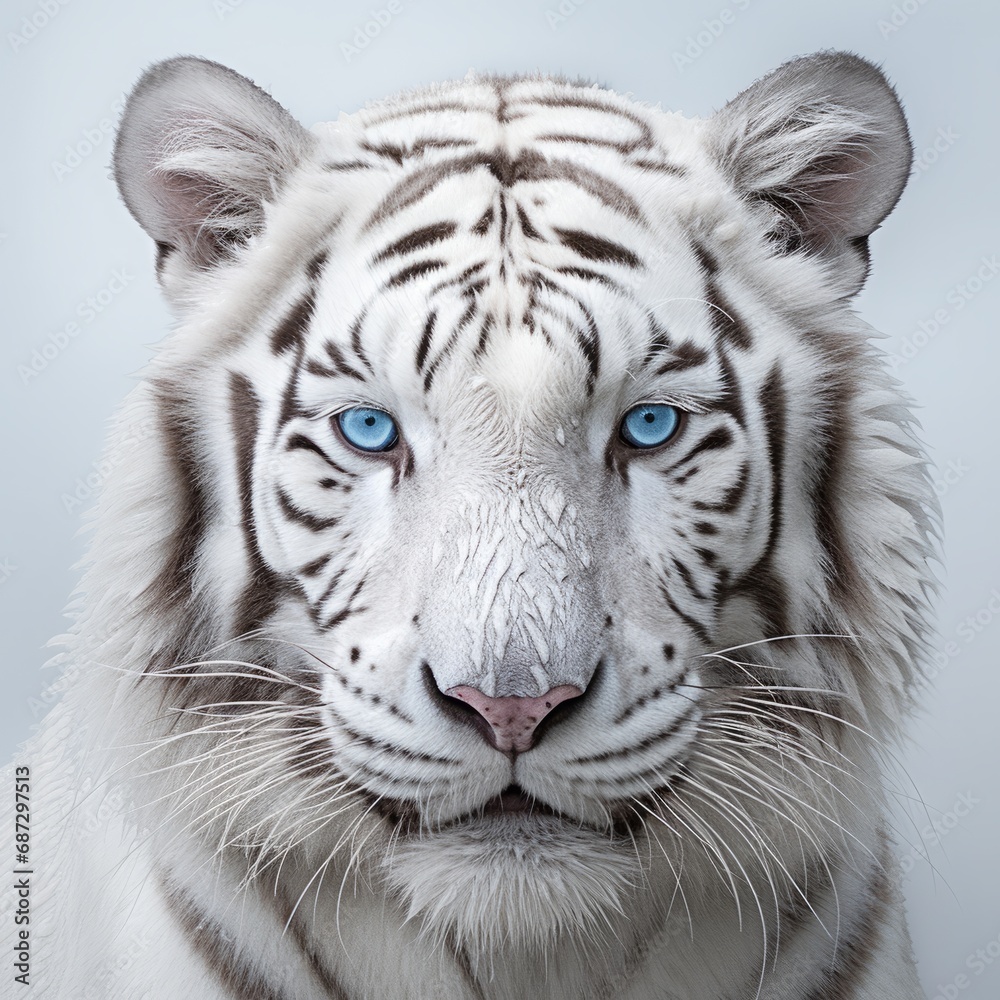 Fototapeta premium close-up, white siberian tiger, high quality