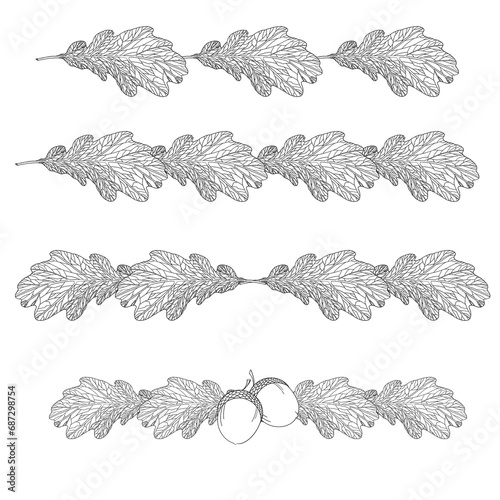 set of ropes oak acorn leaves 