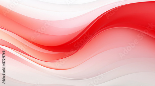 Ruby Ripples: Flowing Abstract Waves in a White Canvas