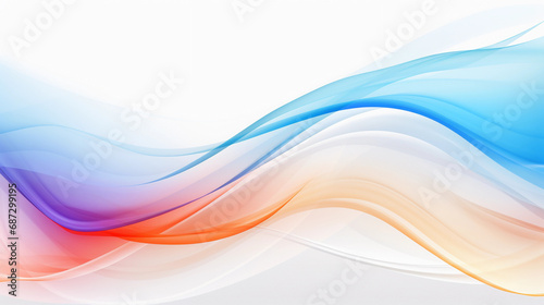 Whimsical Waves: Vivid Colors in a White Abstract Canvas © Martin Studio