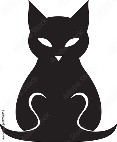 The Cats Silhouette in Vector ArtistryAbstract Beauty of a KittyAbstract Beauty of a KittyGraceful Cat in the Moonlight