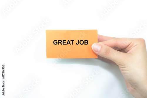 business card with gret job photo