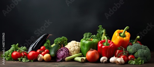 Assorted fresh organic vegetable composition Copy space image Place for adding text or design