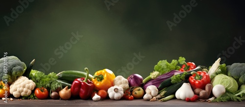 Assorted fresh organic vegetable composition Copy space image Place for adding text or design photo