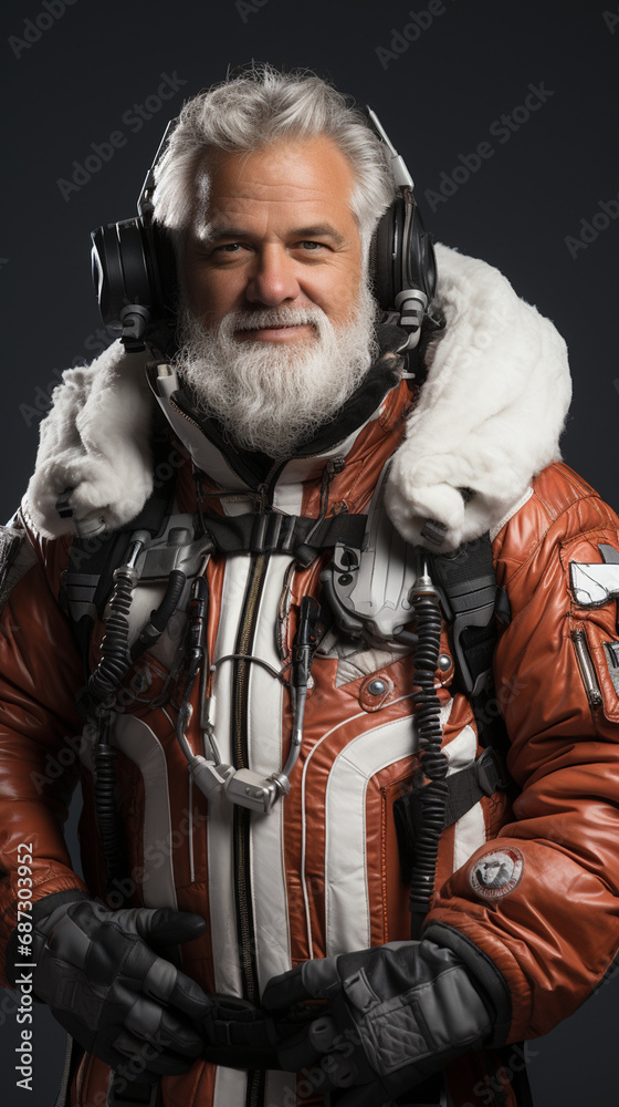 Futuristic planet with Santa Claus, in the style of hip-hop inspired, AI Generative Futuristic planet with Santa Claus, in the style of hip-hop inspired, AI Generative