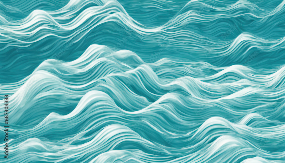 Background of the sea, close-up, turquoise color, in a fabulous style.