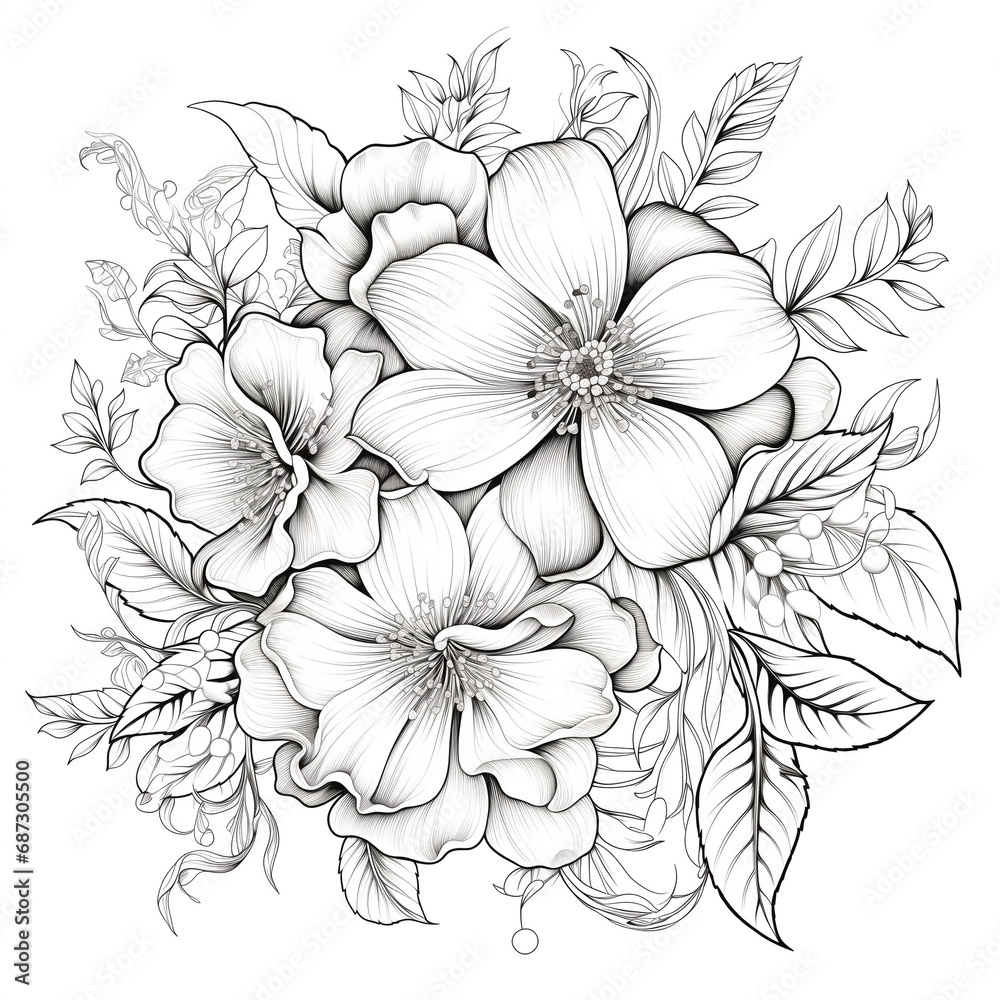 hand drawn flowers hand drawn flowers