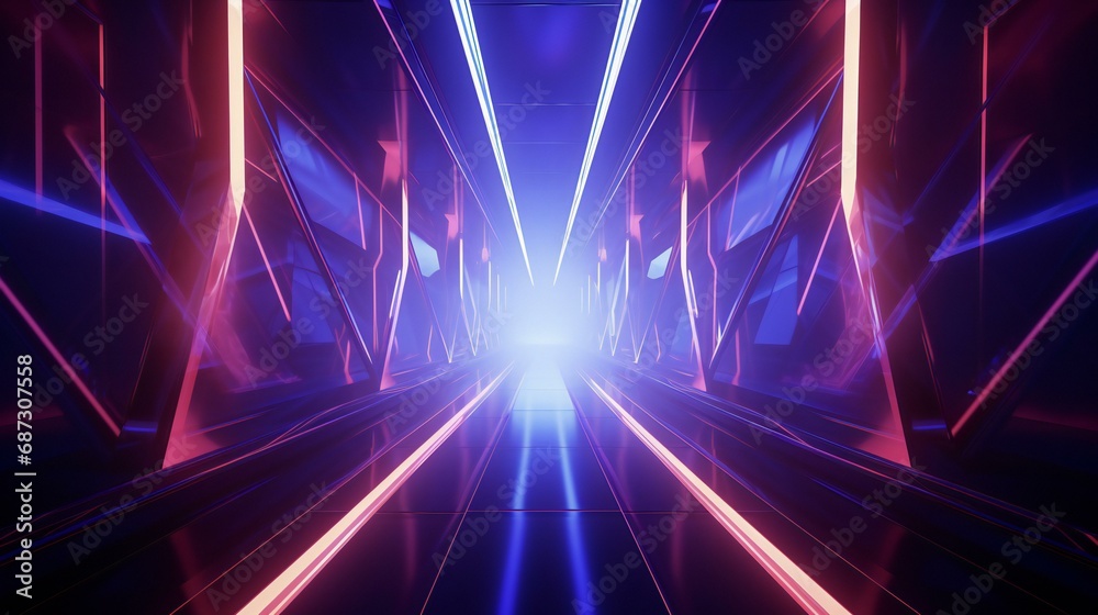 a neon tunnel with blue and pink lights a neon tunnel with blue and pink lights