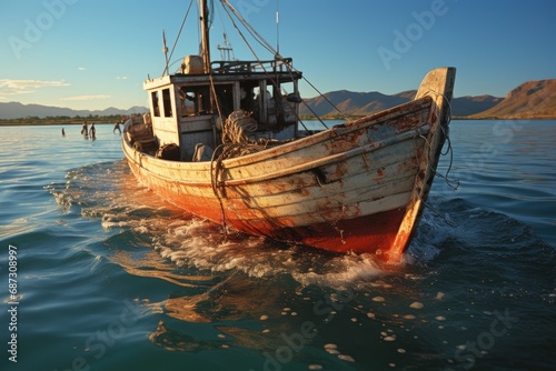 Fishing boat on the high seas