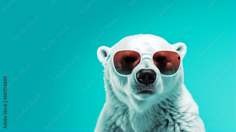polar bear wearing sunglasses