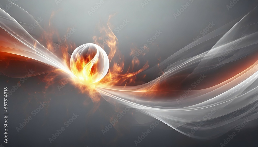 glowing redish grey abstract background with a fire ball flying generative ai