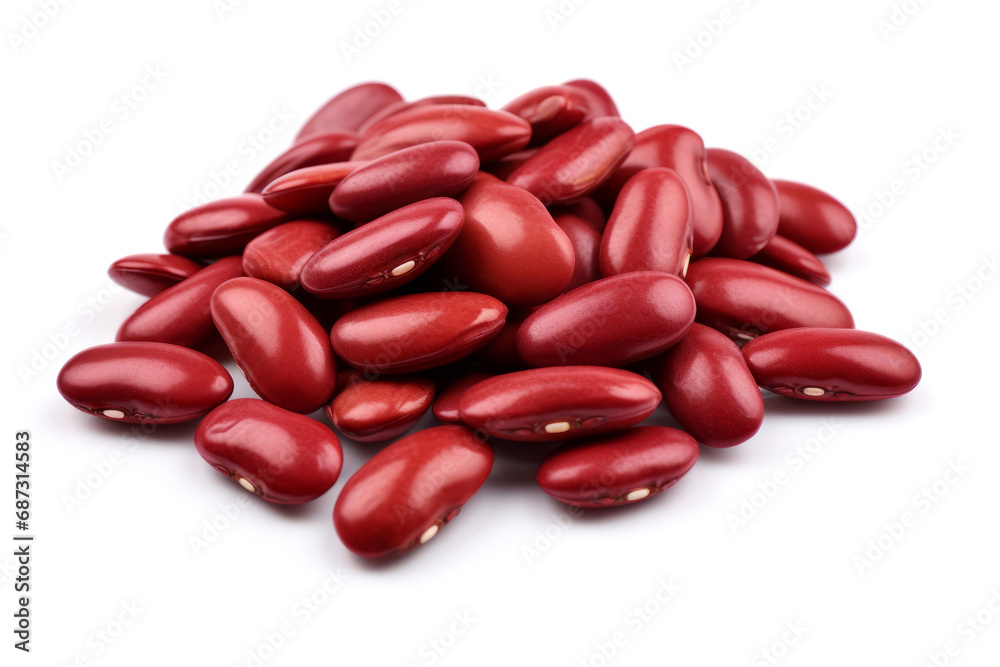 Red beans isolated on white background.generative ai Red beans isolated on white background.generative ai