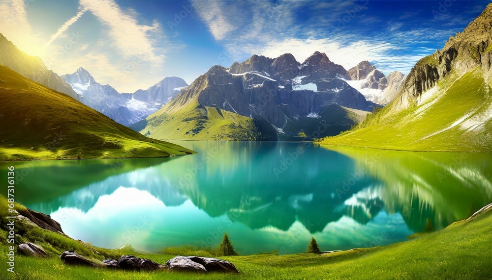 alpine landscape beautiful wallpapers textures and backgrounds generative ai