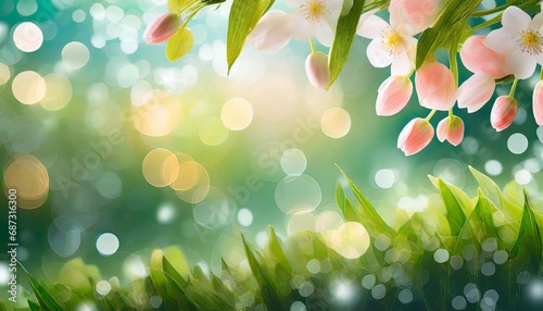spring abstract background created with generative ai technology