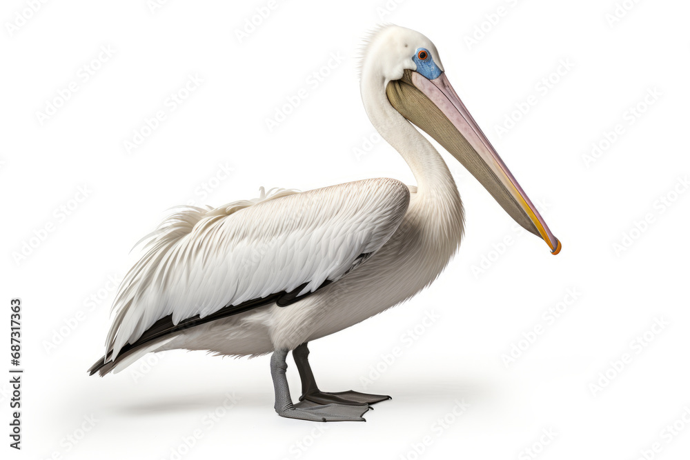 Pelican isolated on white background.generative ai Pelican isolated on white background.generative ai