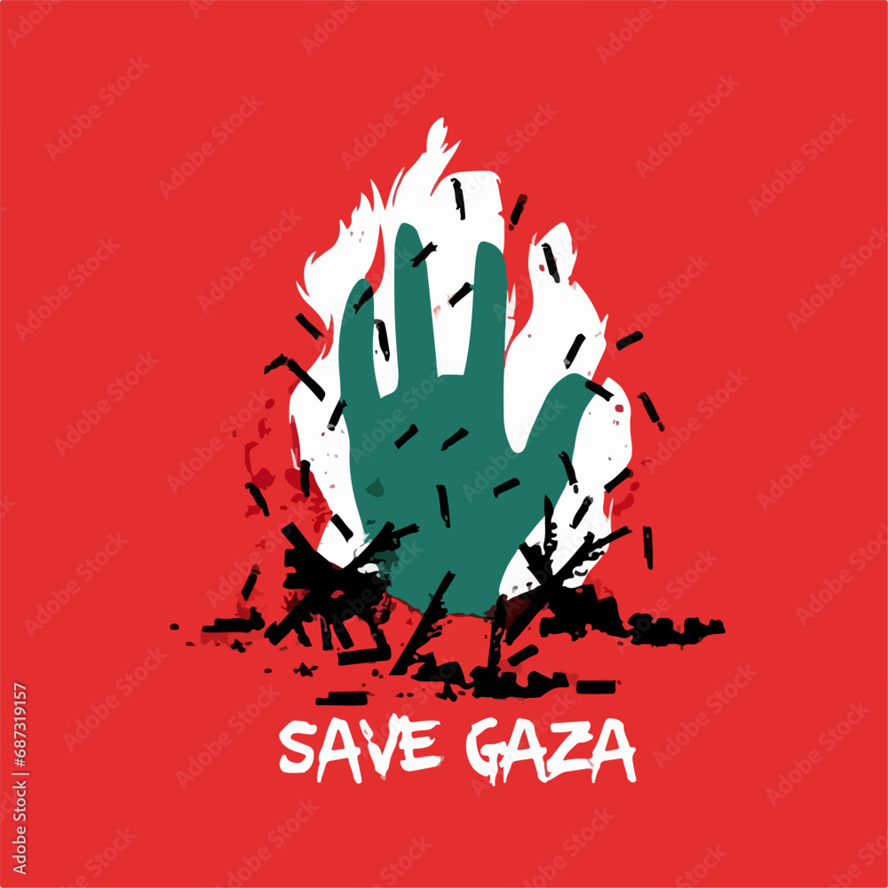Obraz premium Save Gaza poster ai generated 