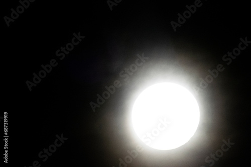 Full moon in the black night