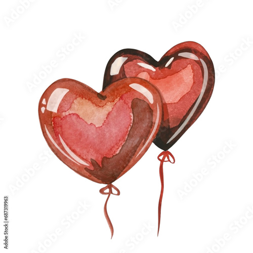  heart shaped balloon full of love on a white background