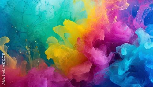 colors under water fluid ink splashes wallpaper background design ai generated image