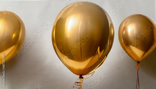 gold balloon on white background