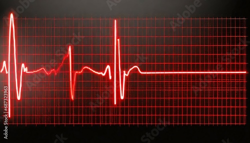 cardiogram cardiograph oscilloscope screen red illustration background photo