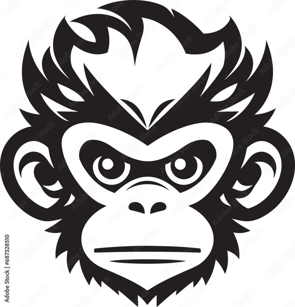 Moonlight Monkey DanceJungle Noir Ape Vector Art