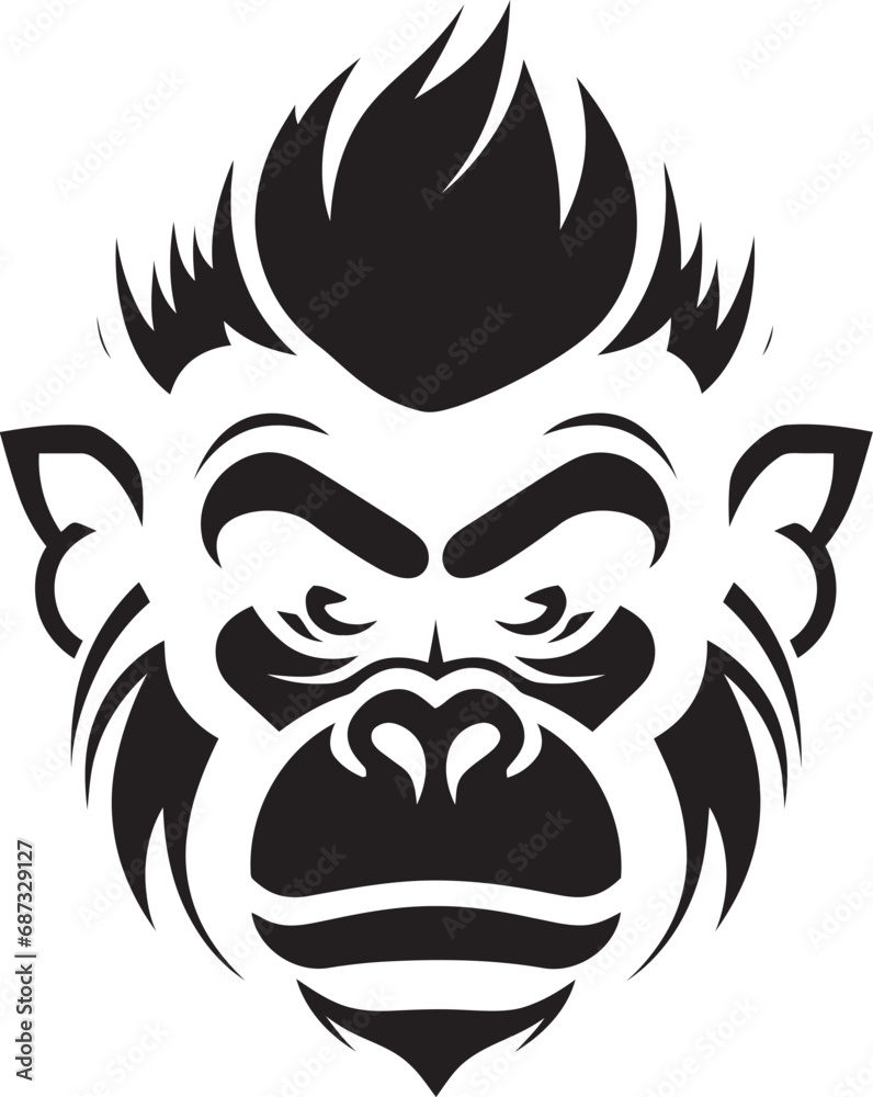 Ape Kingdom in BlackMystical Monkey and Gorilla Vectors