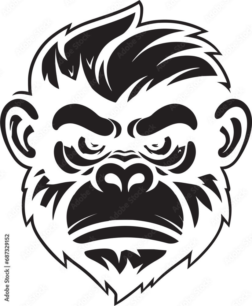 Monochrome Monkeys and GorillasJungle Bond Ape and Monkey Vector