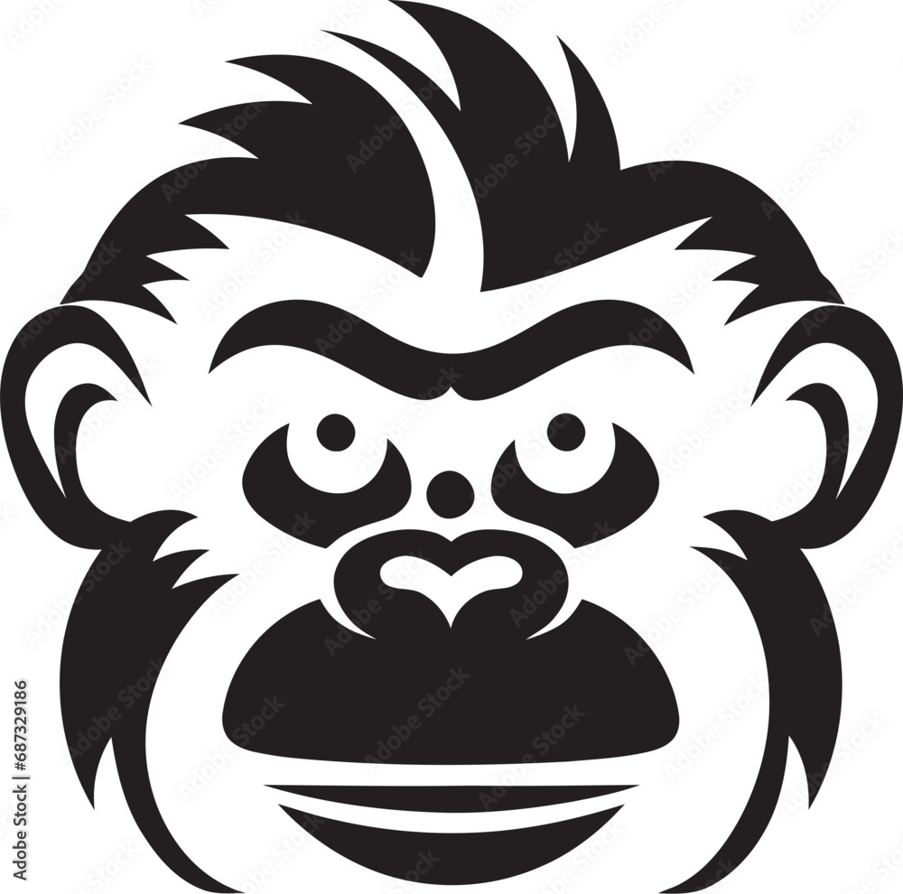 Jungle Harmony Primate Vector DuoMidnight Ape and Monkey Companions