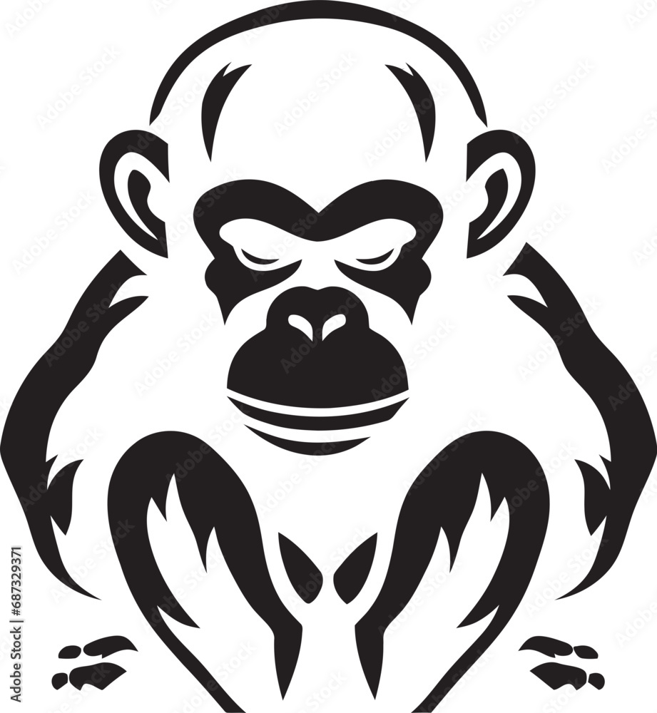 Noir Natives of Affection Ape and MonkeyEternal Love Dance Primate Pairs in Vector