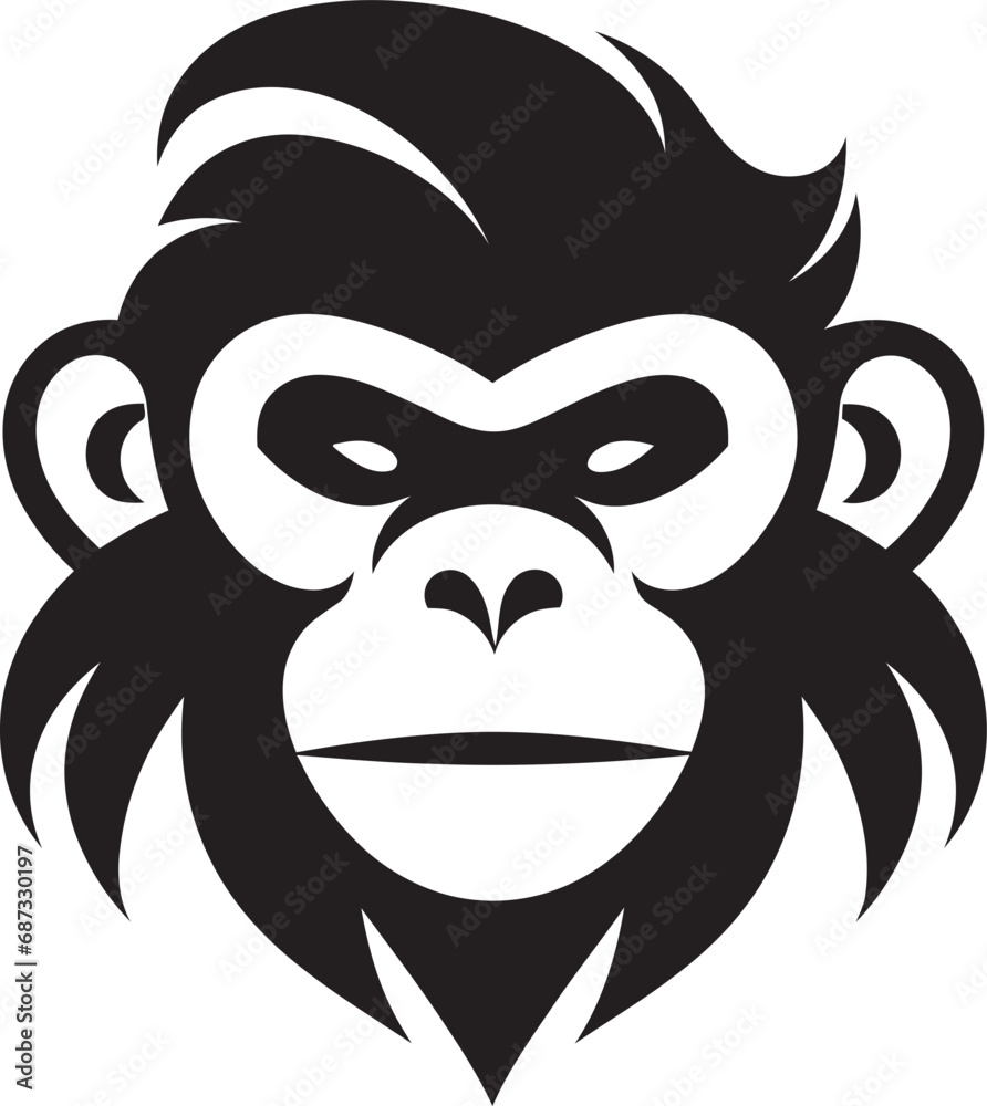Ape and Monkey Noir Love StoryWildlife Serenade Primate Love in Vector Art