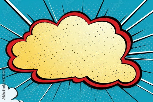 Illustration of a comic cloud speech bubble in rich colors