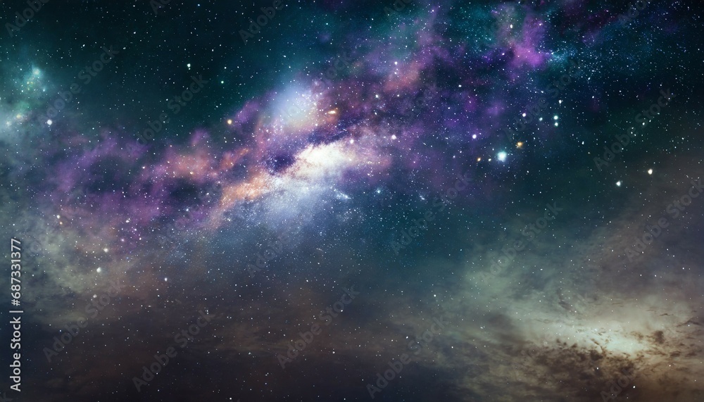 nebula and stars in night sky space background