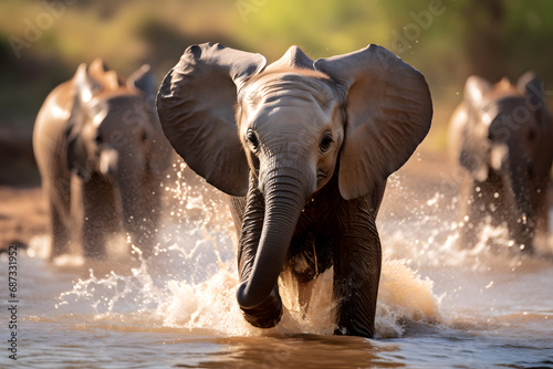 elephant in water