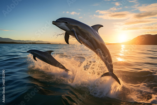 dolphin jumping out of the sea