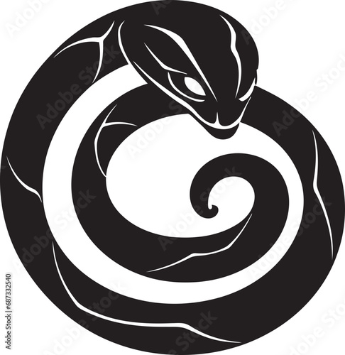 Bold Viper Twist Vector ArtworkSilent Serpent Glyph Black Vector Design