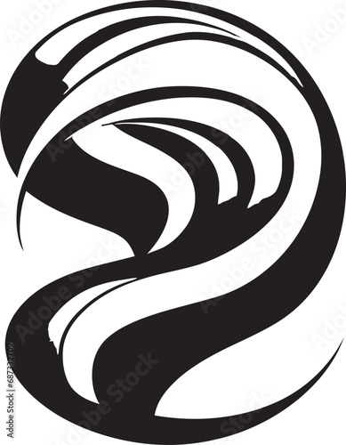 Noir Viper Twist Vector ArtworkElegant Serpent Essence Black Vector Design