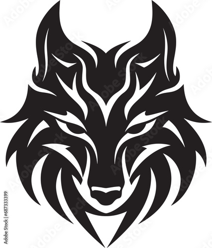Wild and Free Wolf Vector SceneBlack Wolf in the Shadows Illustration