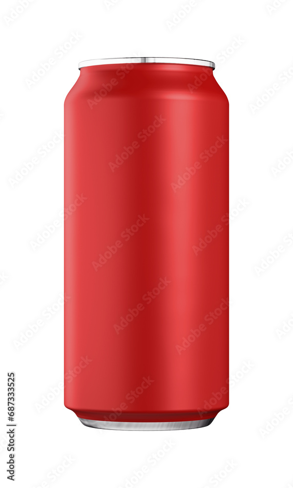 red aluminum or metal soda or alcohol can isolated on a transparent background. Template or mockup. 3d render red aluminum or metal soda or alcohol can isolated on a transparent background. Template or mockup. 3d render
