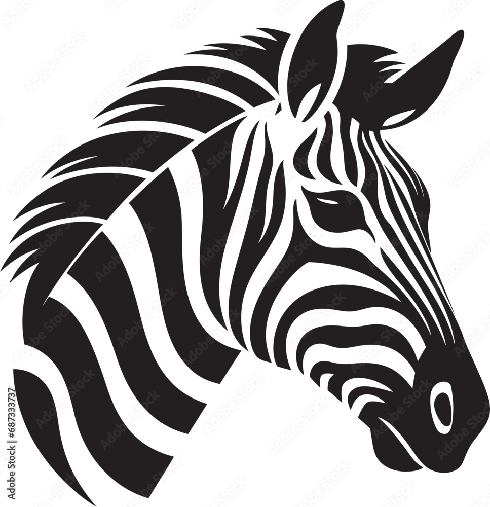 Safari Dreamscape Zebra Stripes Vector BlissInk and Ivory Melody Zebra Black Vector Elegance