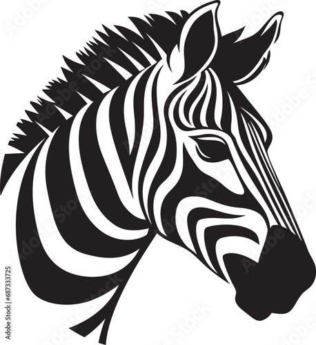 Zebra Zenith Black and White Vector ArtistryStylish Stripes Unleashed Zebra Black Vector