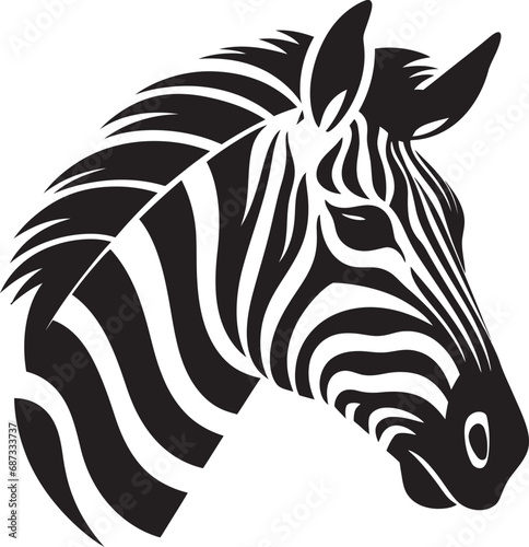 Safari Dreamscape Zebra Stripes Vector BlissInk and Ivory Melody Zebra Black Vector Elegance